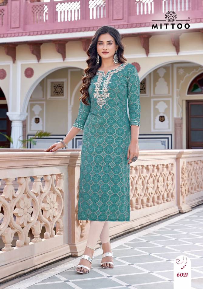 Bandhan Vol 4 By Mittoo Rayon Printed Embroidery Kurtis Wholesale Clothing Suppliers In India